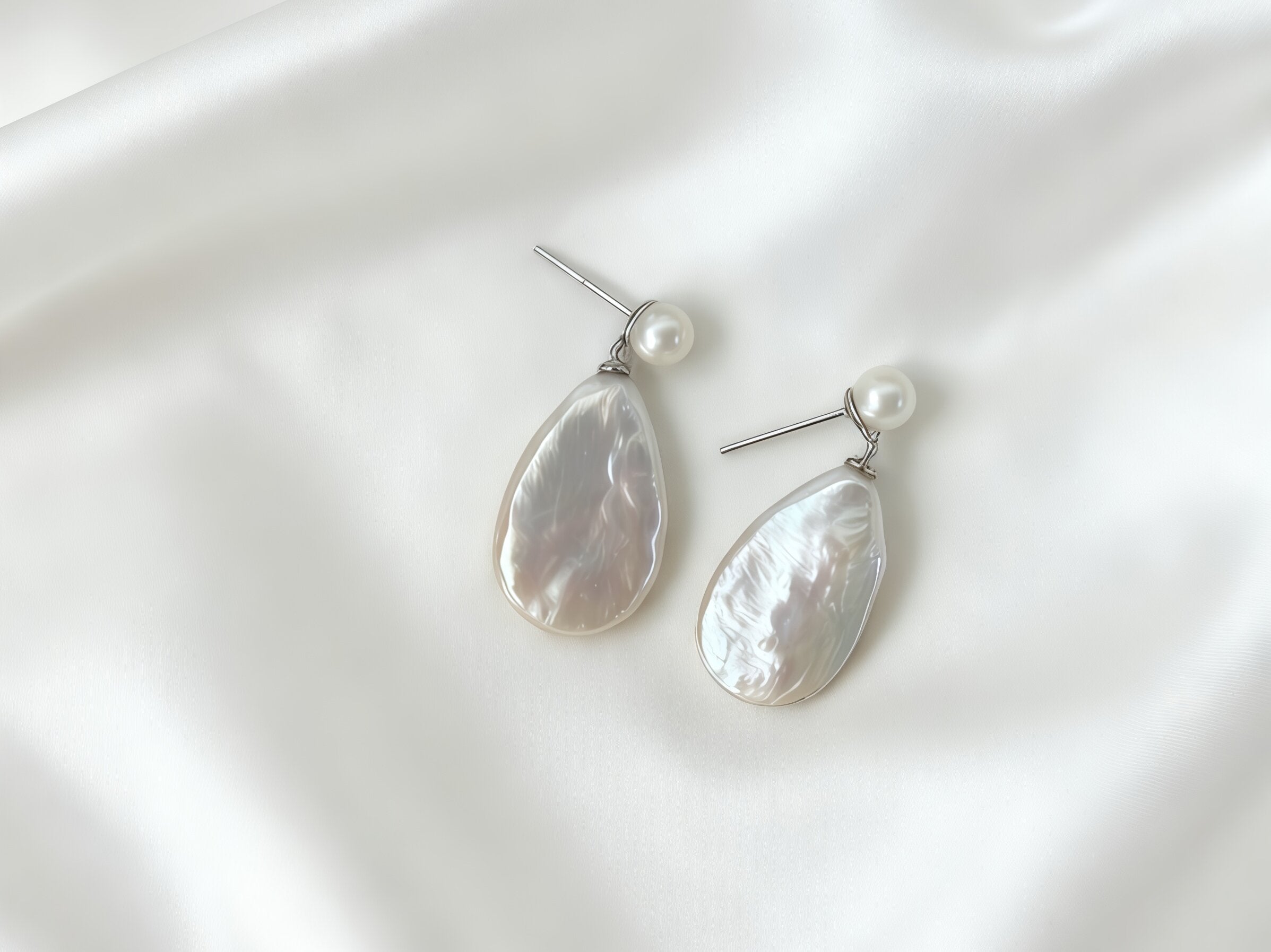 925 Silver Freshwater Baroque Drop Pearl Earrings